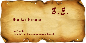 Berka Emese névjegykártya